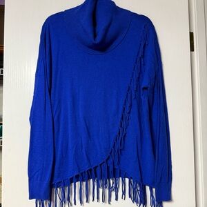 Women’s Michael Kors Cowlneck Lightweight Sweater with Fringe